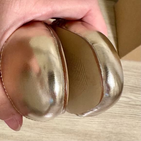 J Crew Gold Woven Slingback Flats Size 8 - NEW - Picture 4 of 13